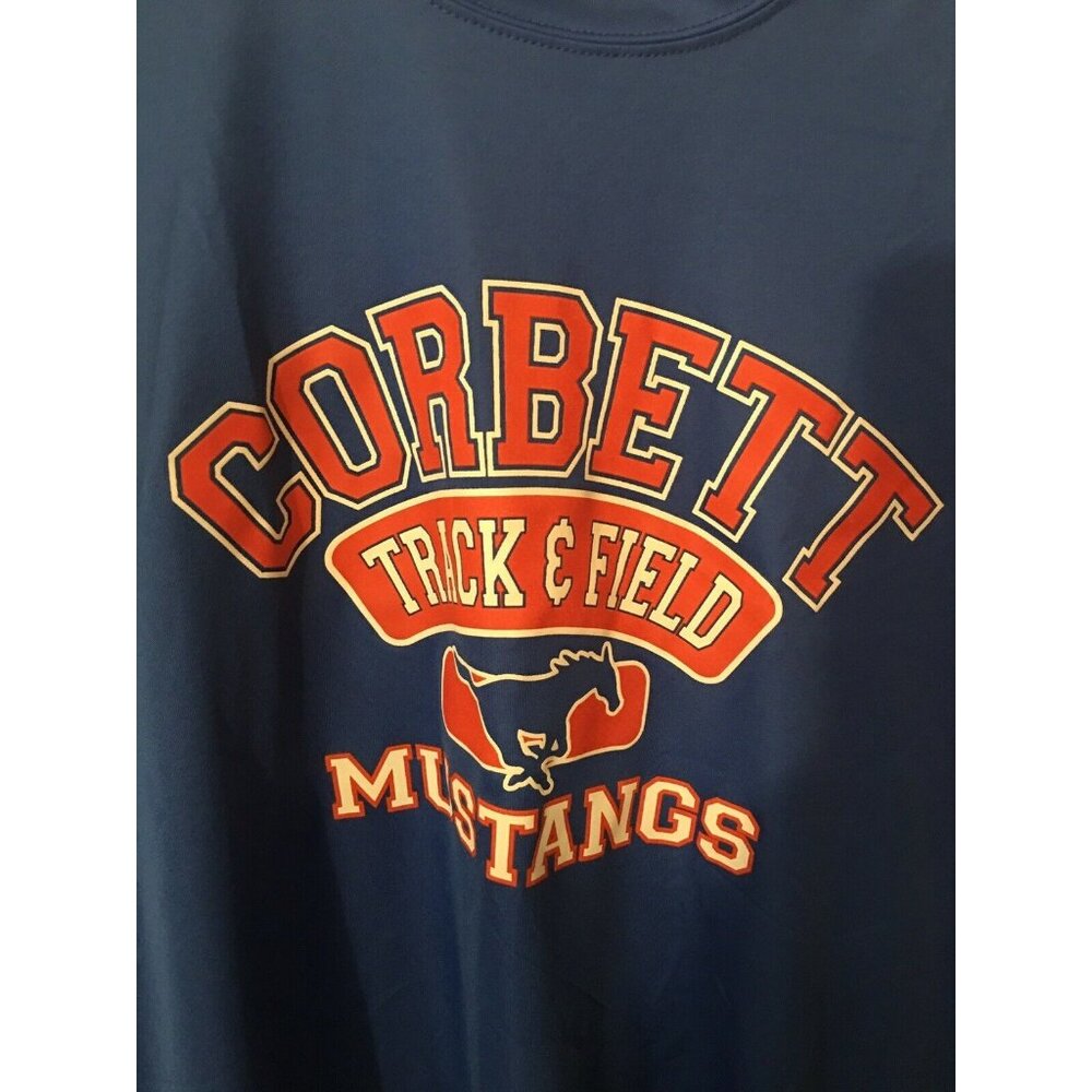 Corbett Mustangs Track & Field Shirt Go Hard‎ Or Go Home Blue Sz M Long Sleeve